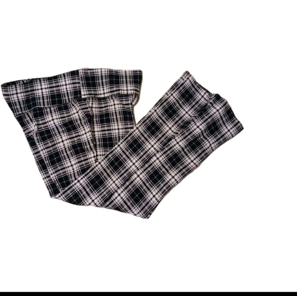 Terra & Sky Pants Checked Black White Stretch pull On Size 2x Flared - Picture 6 of 6
